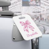Pink Bow Chinoiserie Luggage Bag Tag