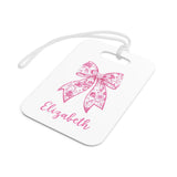 Pink Bow Chinoiserie Luggage Bag Tag