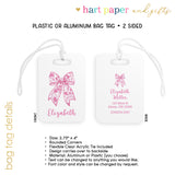 Pink Bow Chinoiserie Luggage Bag Tag