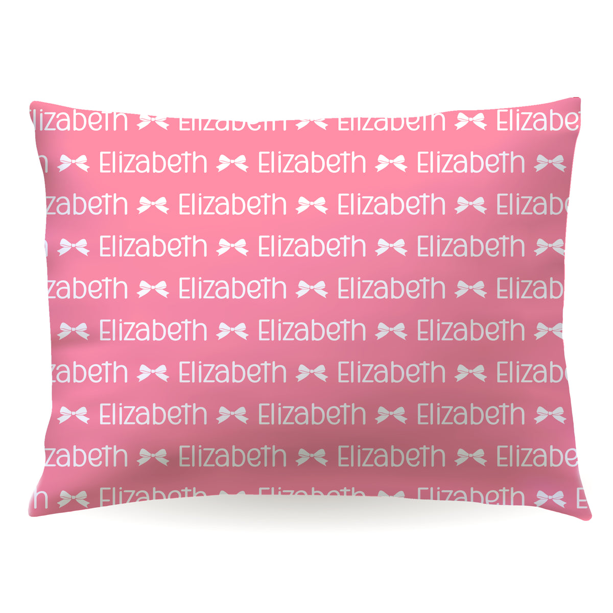 ANY COLOR Repeat Name Bow Coquette Personalized Custom Pillowcase • Standard or Toddler Size