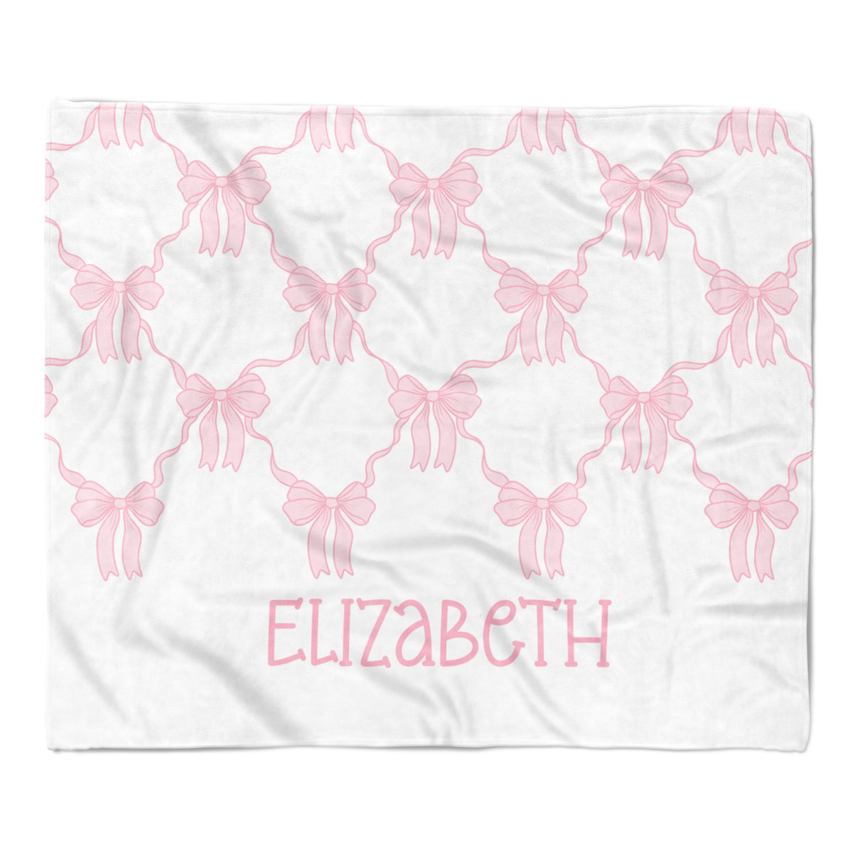 Pink Coquette Bow Minky Blanket Personalized Custom