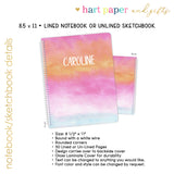 Rainbow Personalized Notebook or Sketchbook