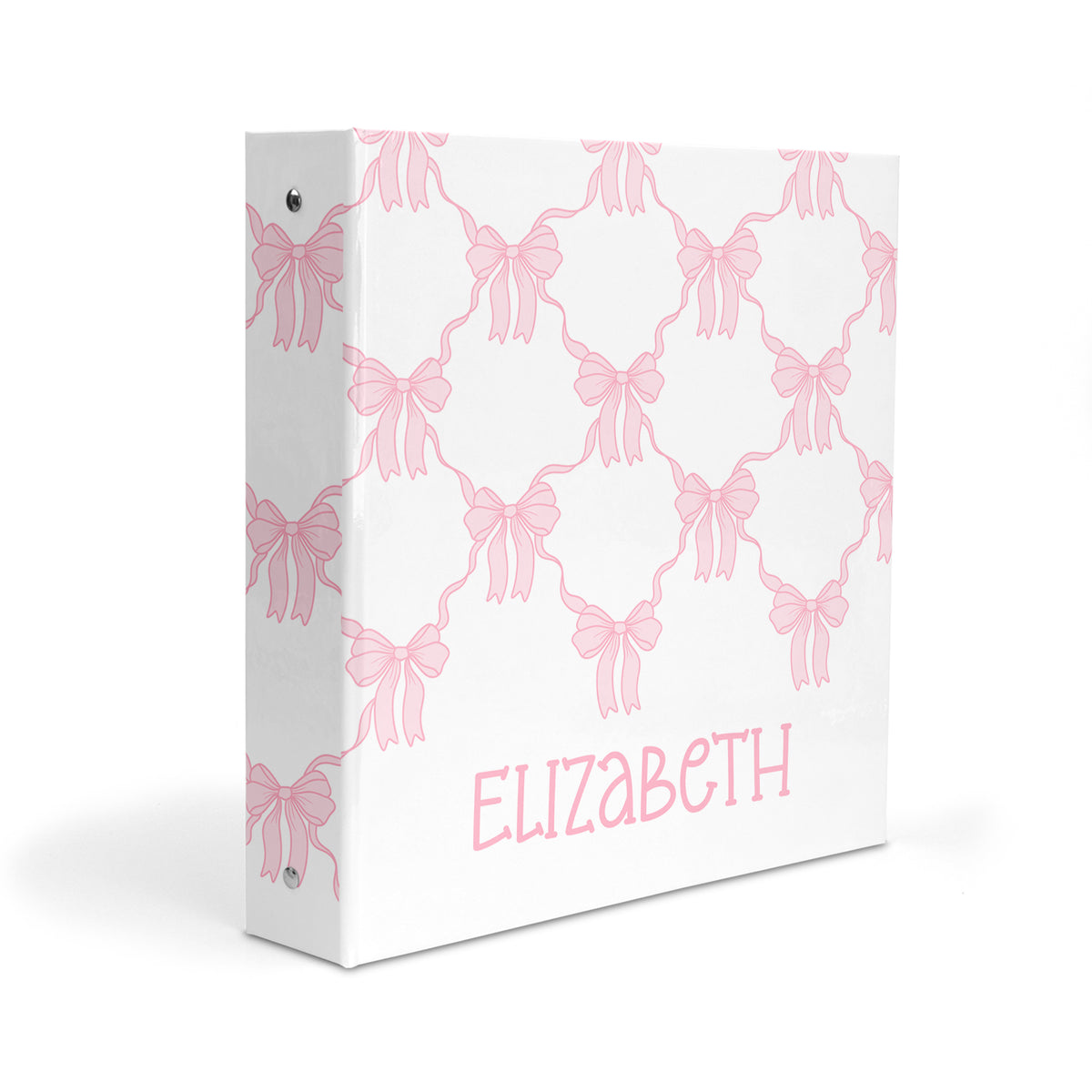 Pink Toile Coquette Bow Chinoiserie Flowers Personalized Custom 2" 3 Ring Binder • School Office Supplies