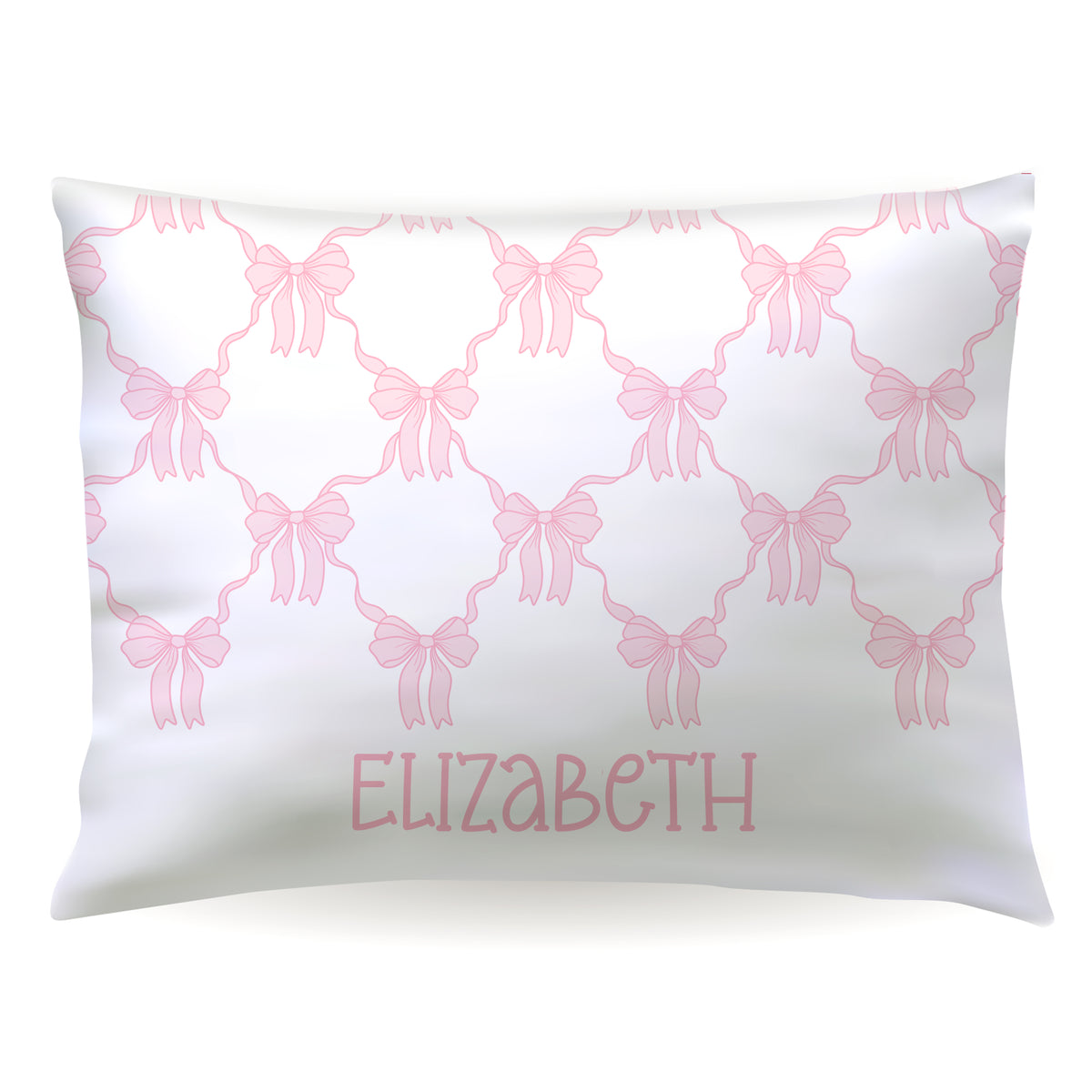 Pink Coquette Bow Personalized Custom Pillowcase • Standard or Toddler Size