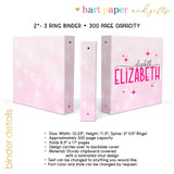 Pink Abstract Personalized 2" 3 Ring Binder