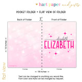 Pink Abstract Personalized 2-Pocket Folder
