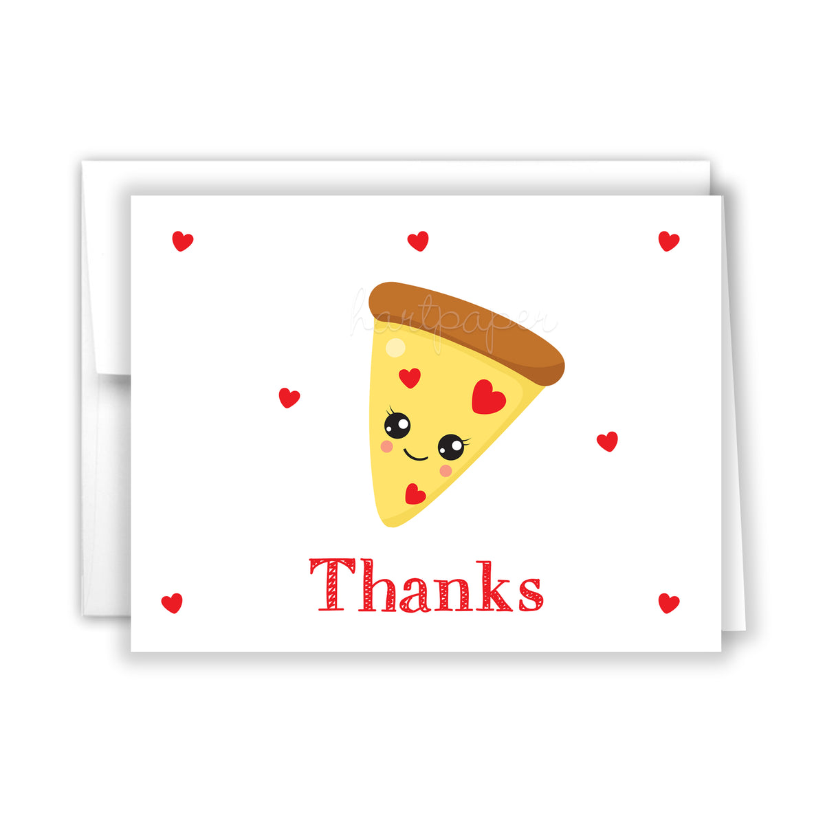 Pizza Thank You Cards Note Card Personalized Custom Stationery • Flat or Folded
