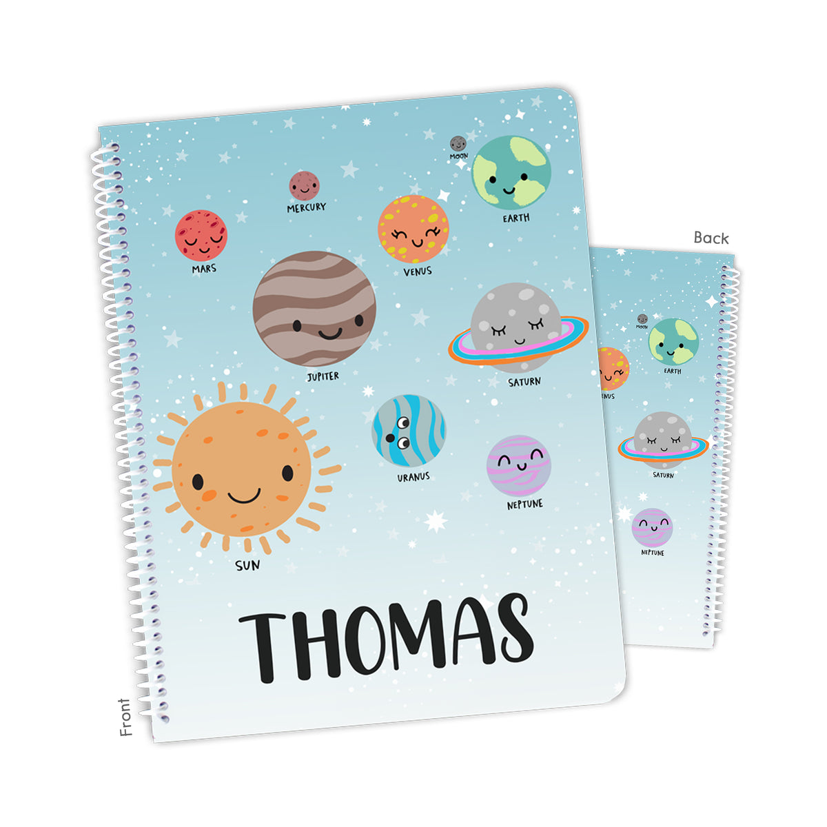 Planets Space Personalized Custom Notebook or Sketchbook • School Office Supplies