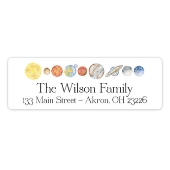 Planets Solar System Return Address Labels • Self Adhesive Stickers