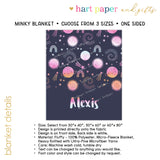 Planets Solar System Minky Blanket Personalized Custom