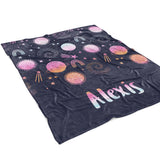 Planets Solar System Minky Blanket Personalized Custom