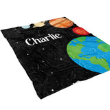 Planets Solar System Minky Blanket Personalized Custom