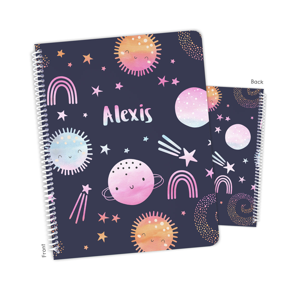 Planets Space Personalized Custom Notebook or Sketchbook • School Office Supplies