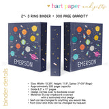 Solar System Planets Personalized 2" 3 Ring Binder