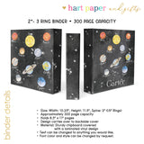 Solar System Planets Personalized 2" 3 Ring Binder