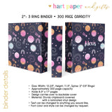 Solar System Planets Personalized 2" 3 Ring Binder