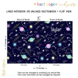 Planets Space Personalized Notebook or Sketchbook