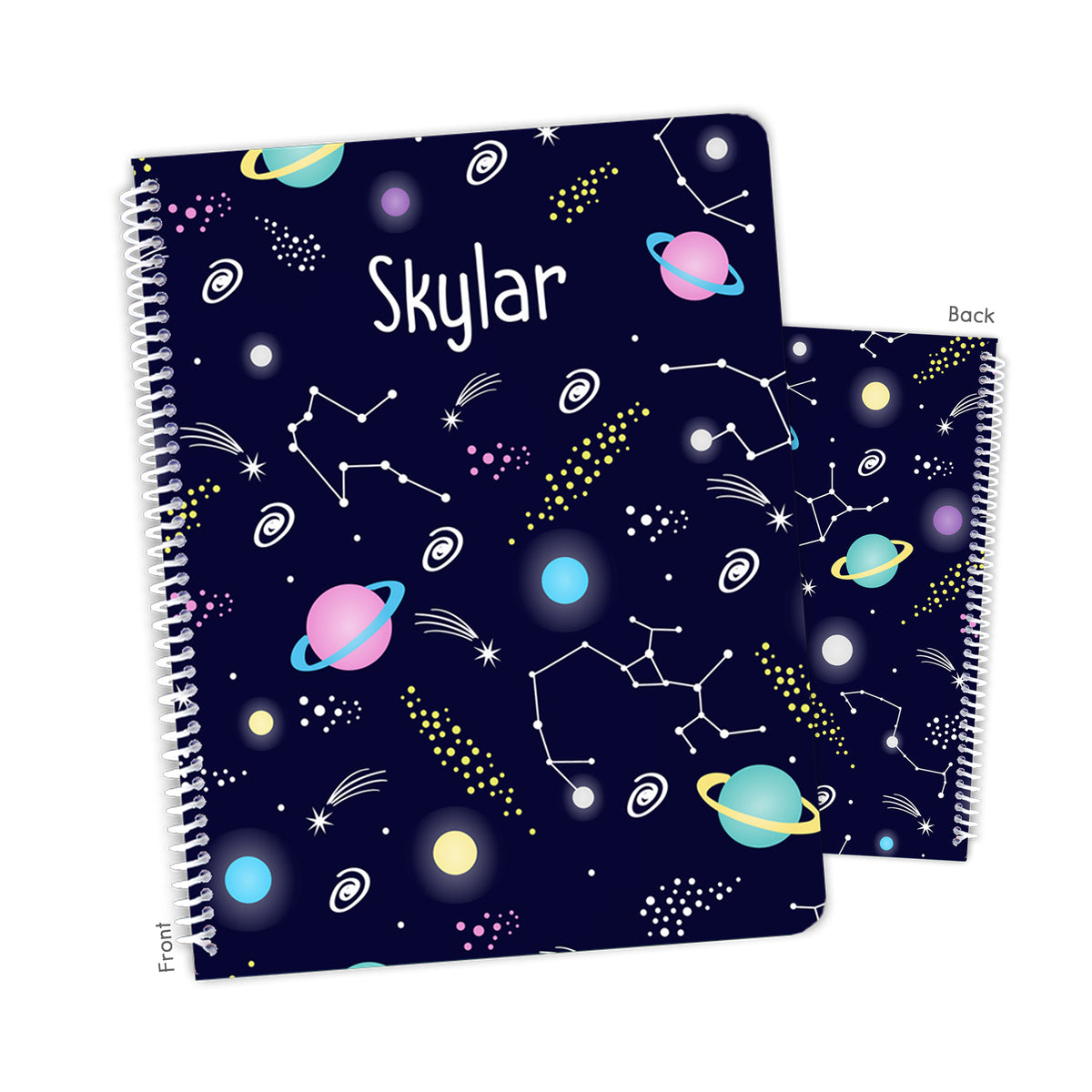 Planets Space Personalized Custom Notebook or Sketchbook • School Office Supplies