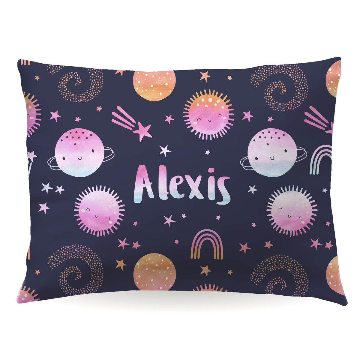 Planets Space Personalized Custom Pillowcase • Standard or Toddler Size