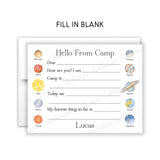 Planets Solar System Summer Camp Camping Note Cards Stationery • Fill in Blank, Lined or Blank Cards