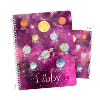 Planets Space Personalized Notebook or Sketchbook