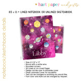 Planets Space Personalized Notebook or Sketchbook