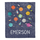 Planets Solar System Minky Blanket Personalized Custom