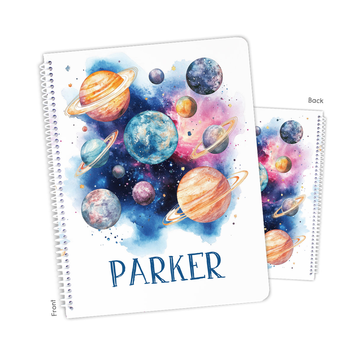 Planets Space Personalized Custom Notebook or Sketchbook • School Office Supplies