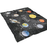 Planets Solar System Minky Blanket Personalized Custom