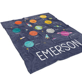 Planets Solar System Minky Blanket Personalized Custom