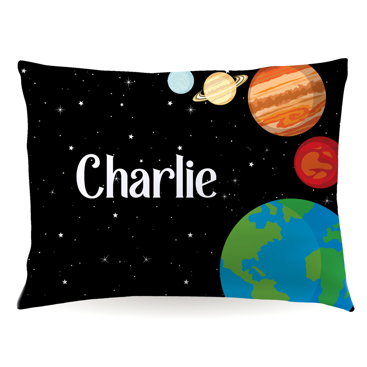 Planets Space Personalized Custom Pillowcase • Standard or Toddler Size