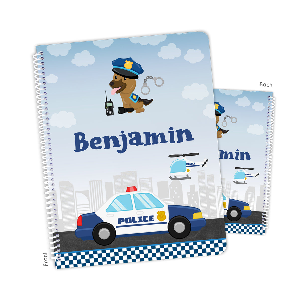 Police Personalized Custom Notebook or Sketchbook • School Office Supplies