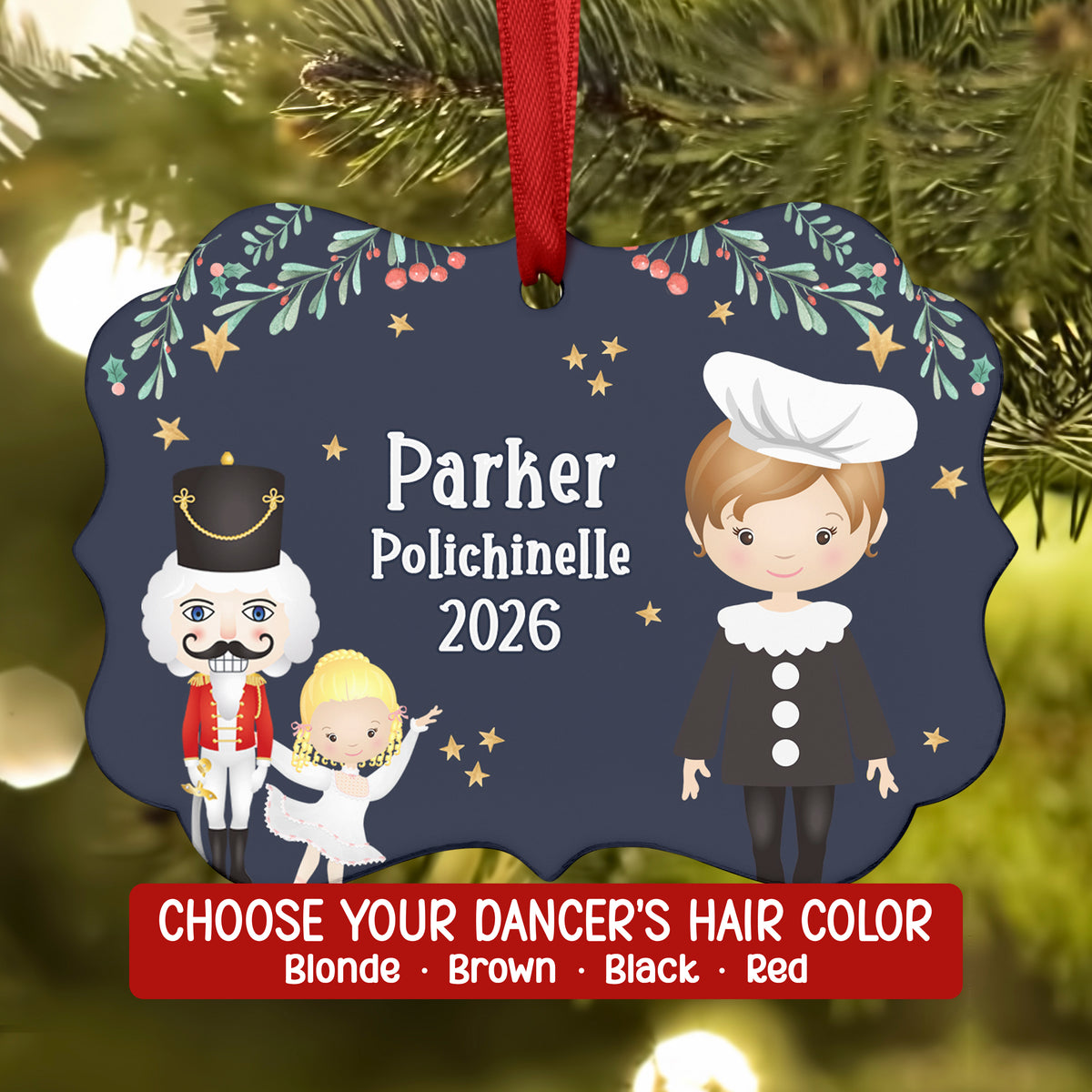Polichinelle Mother Ginger Kid Poly Columbine Bon • Nutcracker Christmas Ornament Personalized Custom Holiday Decor Gift Boy Girl Ballerina Ballet