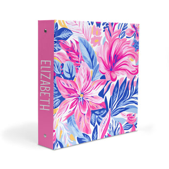 Preppy Flowers Personalized 2" 3 Ring Binder