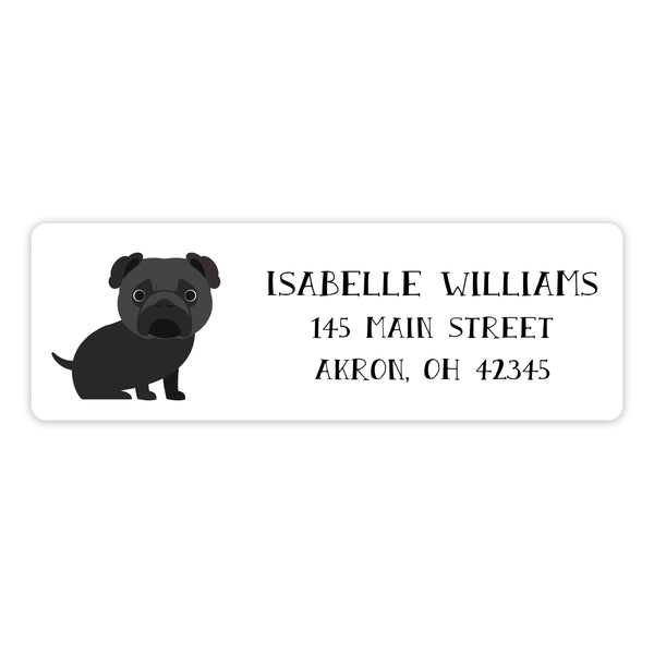 Pug Dog Return Address Labels • Self Adhesive Stickers