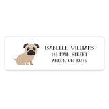 Pug Dog Return Address Labels • Self Adhesive Stickers