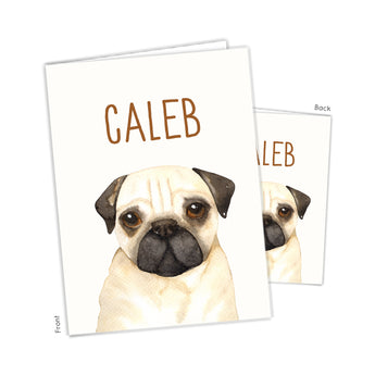 Pug Dog Personalized 2-Pocket Folder