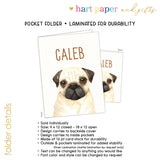 Pug Dog Personalized 2-Pocket Folder