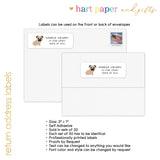 Pug Dog Return Address Labels • Self Adhesive Stickers