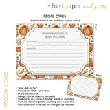 Pumpkin Autumn Fall Personalized 2" 3 Ring Recipe Book Binder