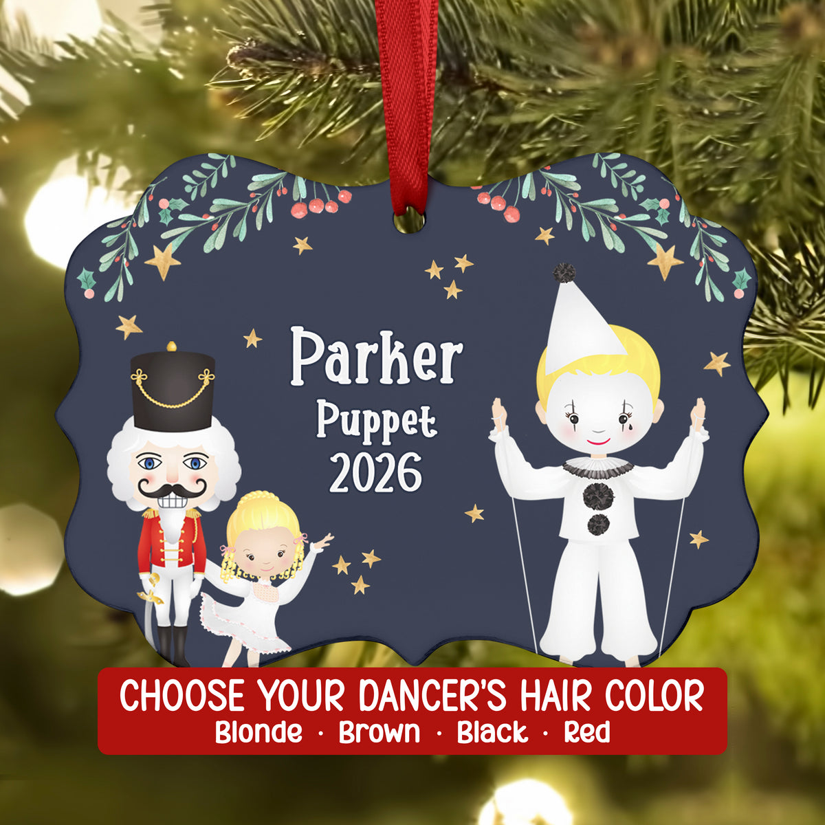 Clown Jester Polichinelle Mime Puppet • Nutcracker Christmas Ornament Personalized Custom Holiday Decor Gift Boy Girl Ballerina Ballet