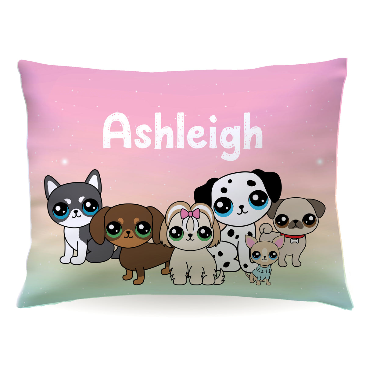 Puppies Dog Personalized Custom Pillowcase • Standard or Toddler Size