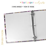Purple Flowers Personalized 2" 3 Ring Binder