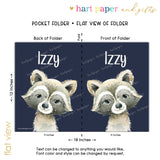 Raccoon Personalized 2-Pocket Folder