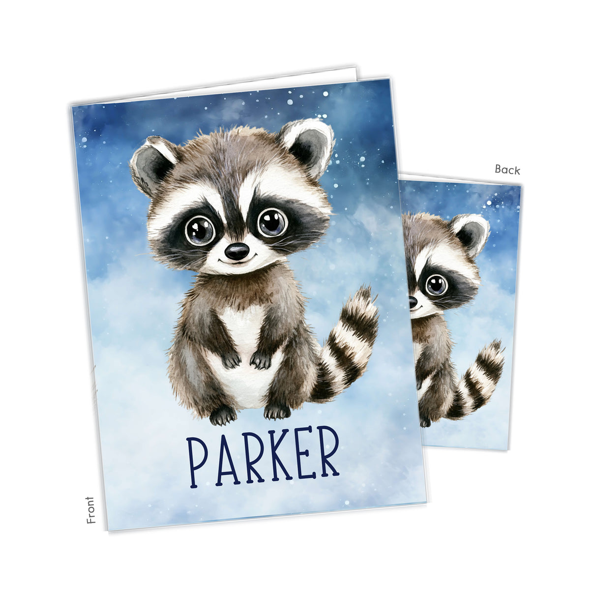Raccoon Personalized Custom 2-Pocket Folder • School Office Supplies