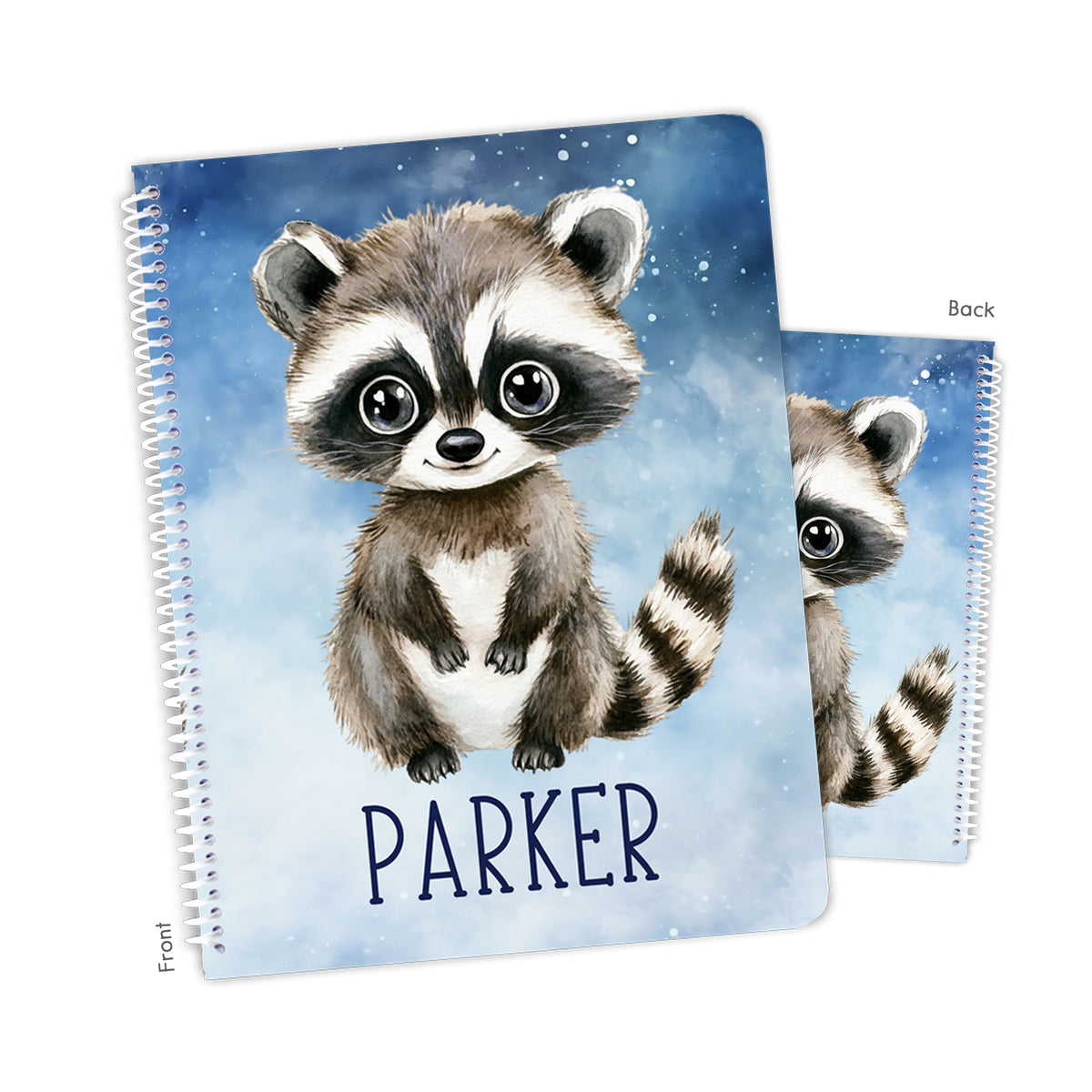 Raccoon Personalized Custom Notebook or Sketchbook • School Office Supplies