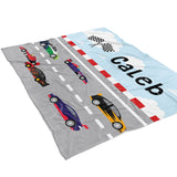 Race Cars Minky Blanket Personalized Custom