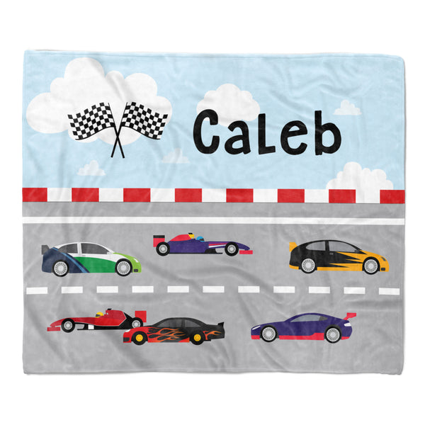 Race Cars Minky Blanket Personalized Custom