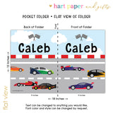 Race Car Personalized 2-Pocket Folder
