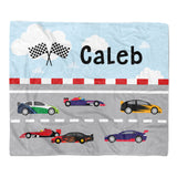 Race Cars Minky Blanket Personalized Custom